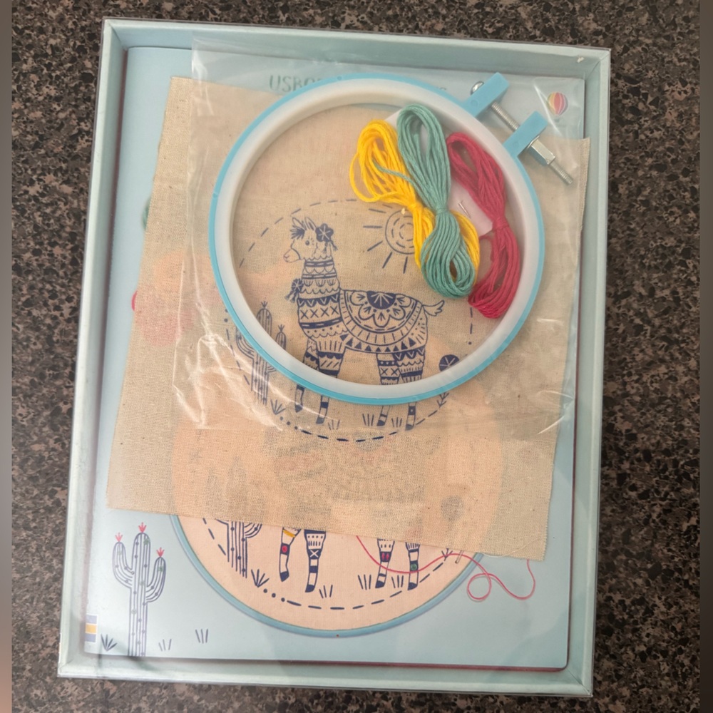Colorful Llama Embroidery Kit